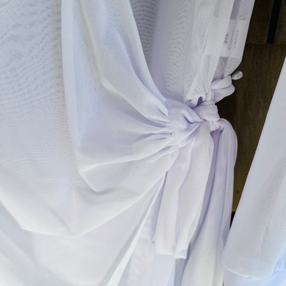 White Kimono Tunic For Summer Beach Dress Elegant Plus Size Women Dress - Picture 8 of 9